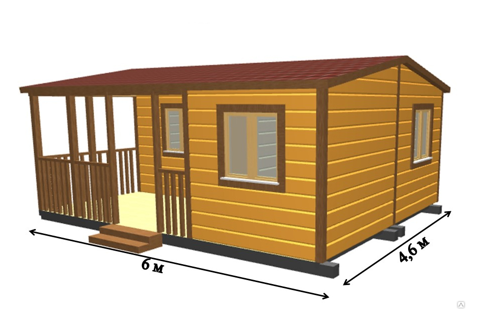Бытовка 6 на 6 с верандой проект